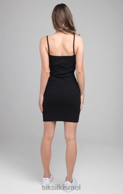 SikSilk נשים שמלת bodycon מצולעת - שחורה D2LH2145 לבוש