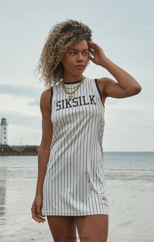 SikSilk נשים שמלת פסי סיכה של ecru כדורסל D2LH2144 לבוש