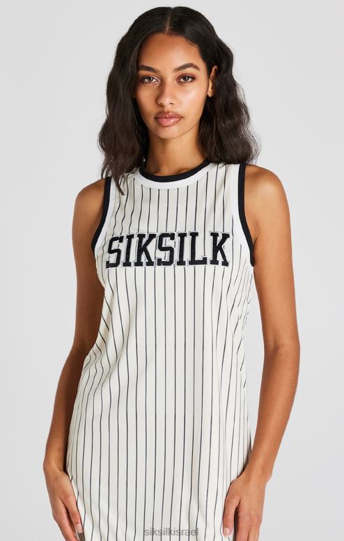 SikSilk נשים שמלת פסי סיכה של ecru כדורסל D2LH2144 לבוש