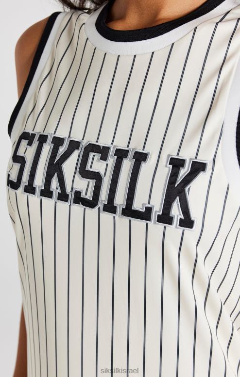 SikSilk נשים שמלת פסי סיכה של ecru כדורסל D2LH2144 לבוש