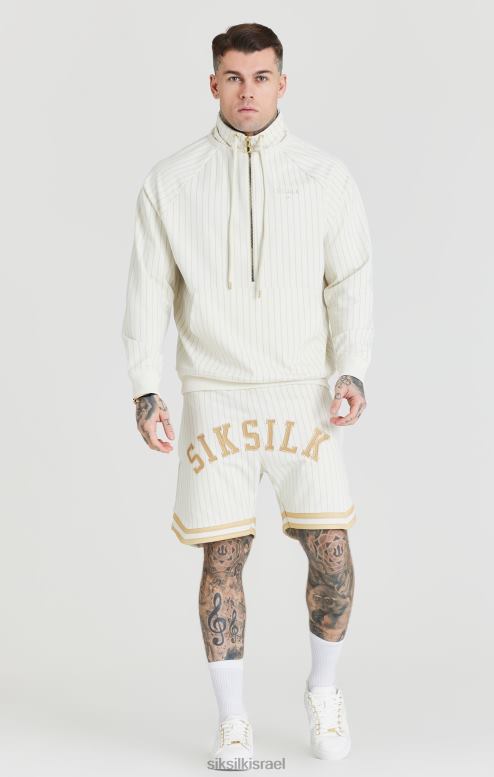 SikSilk גברים ecru רטרו חצי רוכסן רצועת משפך D2LH2438 לבוש