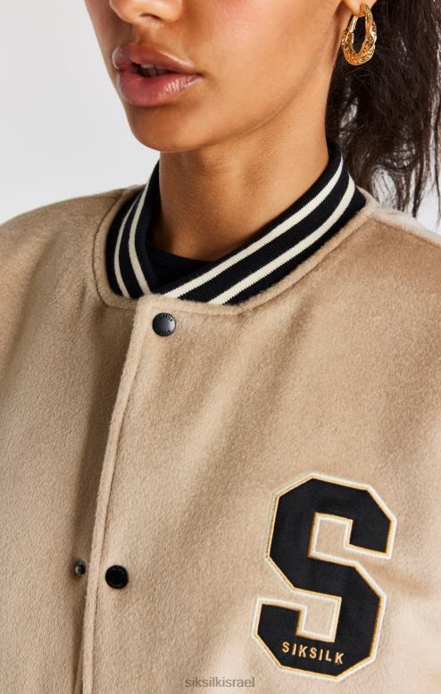 SikSilk גברים מעיל יובל ecru לאוניברסיטה D2LH2486 לבוש