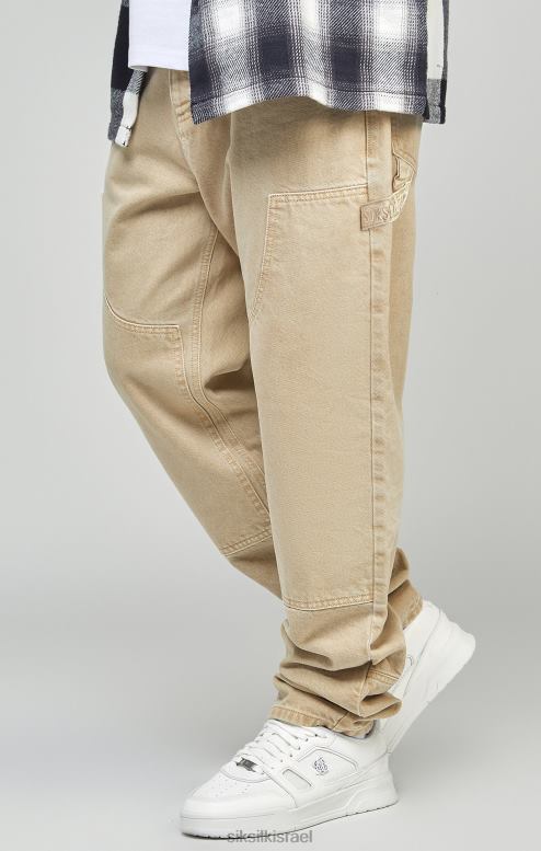 SikSilk גברים ecru ג'ינס נגר בהתאמה ישרה D2LH2555 לבוש