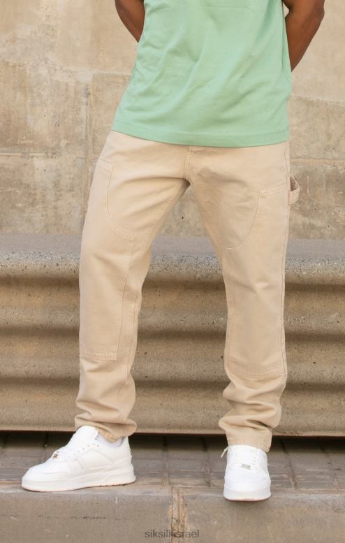 SikSilk גברים ecru ג'ינס נגר בהתאמה ישרה D2LH2555 לבוש