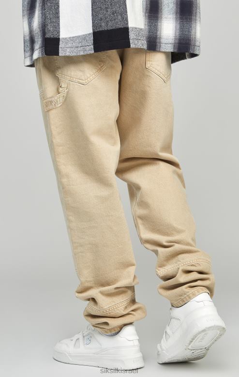 SikSilk גברים ecru ג'ינס נגר בהתאמה ישרה D2LH2555 לבוש
