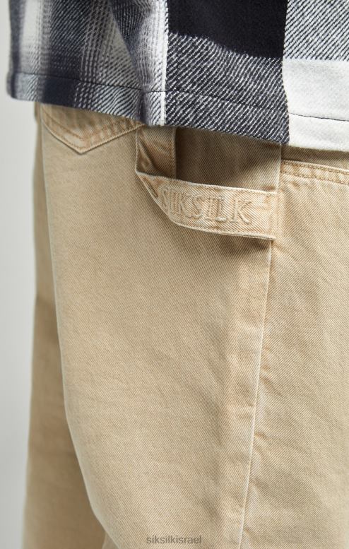 SikSilk גברים ecru ג'ינס נגר בהתאמה ישרה D2LH2555 לבוש