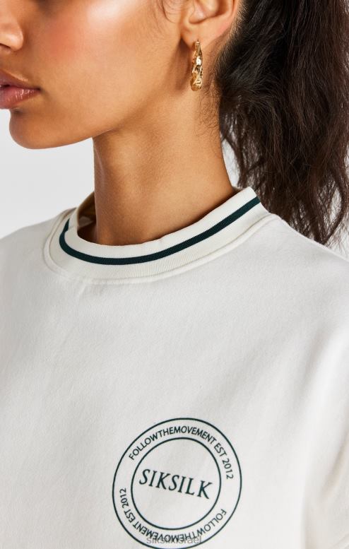 SikSilk נשים סווטשירט ecru crop D2LH278 לבוש