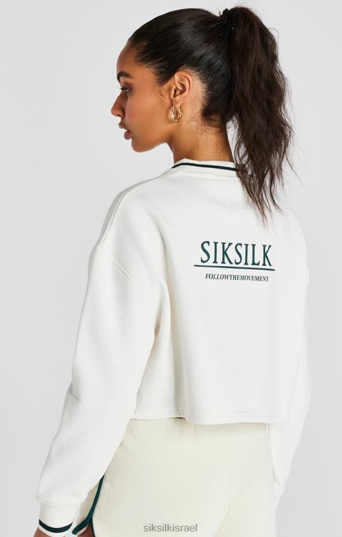 SikSilk נשים סווטשירט ecru crop D2LH278 לבוש