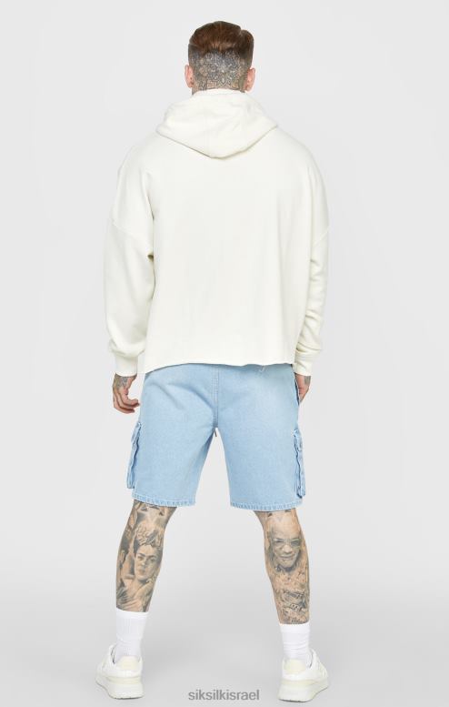 SikSilk גברים קפוצ'ון אוברסייז בהדפס יום השנה ecru varsity D2LH2419 לבוש