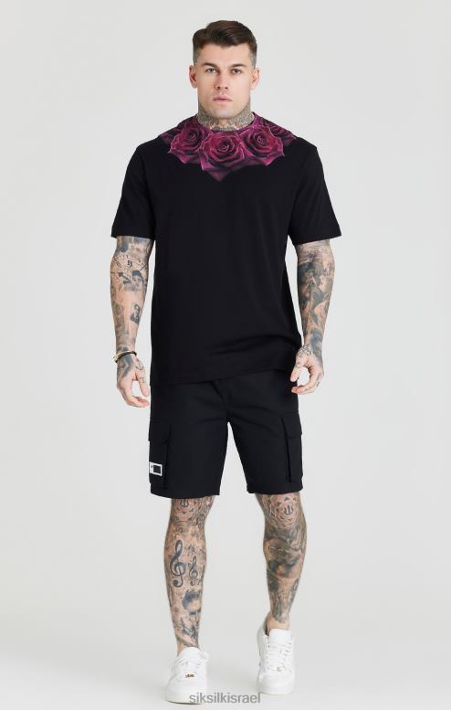 SikSilk גברים שחור ripstop מטען קצר D2LH2586 לבוש