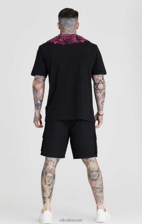 SikSilk גברים שחור ripstop מטען קצר D2LH2586 לבוש