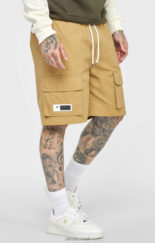 SikSilk גברים tan ripstop cargo short D2LH2585 לבוש