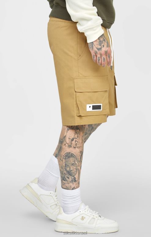SikSilk גברים tan ripstop cargo short D2LH2585 לבוש