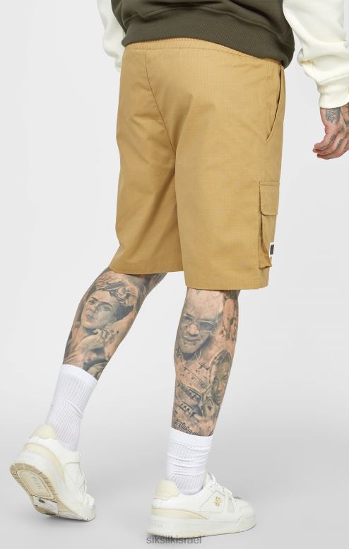 SikSilk גברים tan ripstop cargo short D2LH2585 לבוש