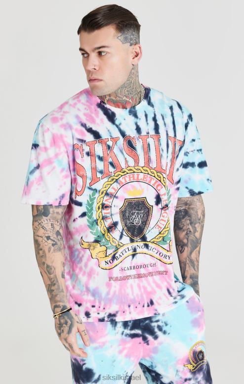SikSilk גברים חולצת טריקו אוברסייז מסוג tie dye D2LH2403 לבוש