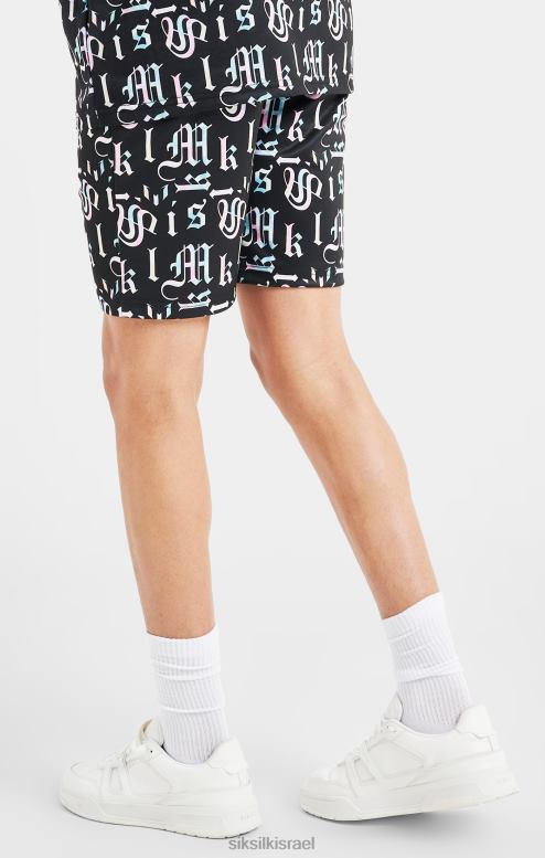 SikSilk x בנים מסי שחור מודפס קצר D2LH2312 לבוש