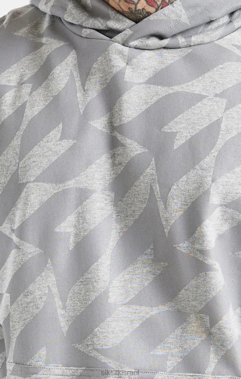 SikSilk x גברים קפוצ'ון בהדפס כסף מסי D2LH2447 לבוש