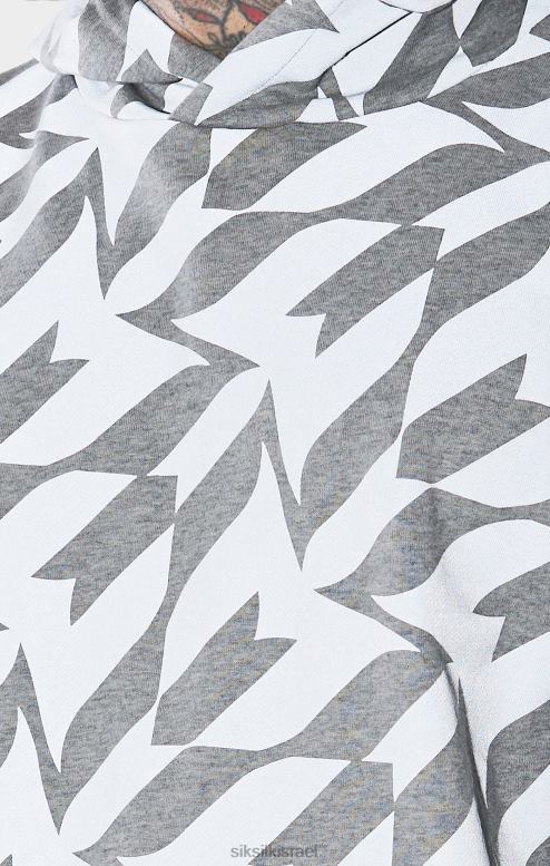 SikSilk x גברים קפוצ'ון בהדפס כסף מסי D2LH2447 לבוש