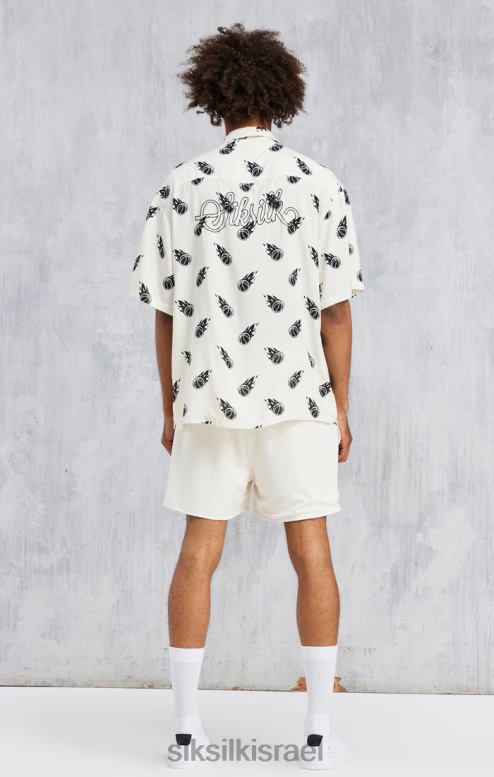 SikSilk x גברים חולצת אוברסייז בהדפס ספייס ג'אם אקרו D2LH2463 לבוש