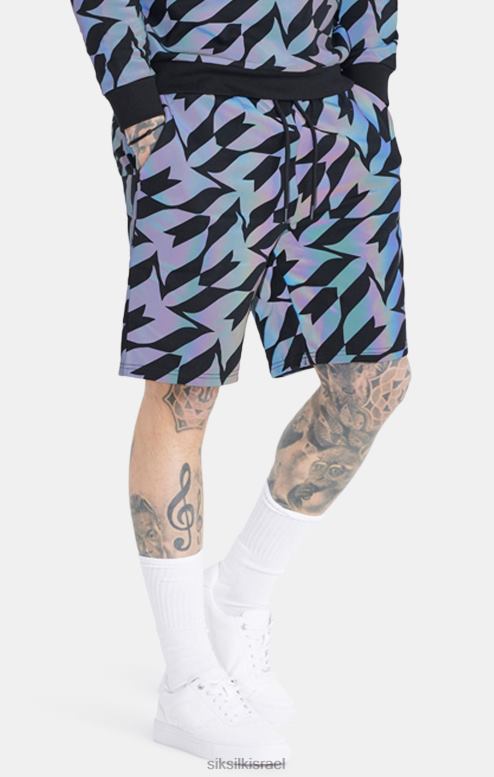 SikSilk x גברים מסי שחור ססגוני קצר D2LH2580 לבוש