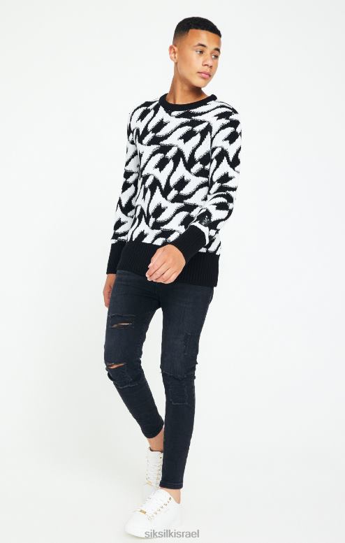 SikSilk x בנים מגשר סריג שמנמן של messi שחור D2LH2286 לבוש