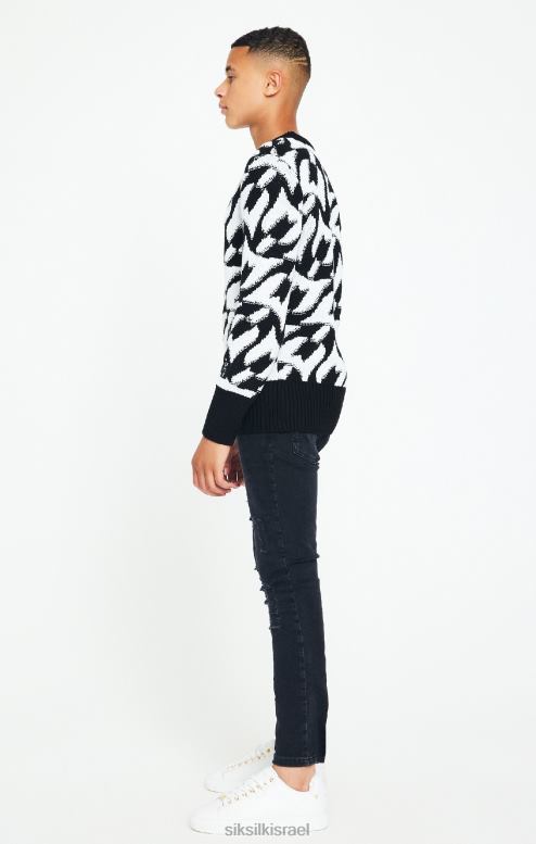 SikSilk x בנים מגשר סריג שמנמן של messi שחור D2LH2286 לבוש