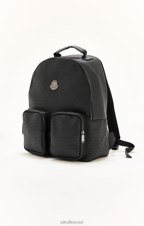 SikSilk x לִשְׁנֵי הַמִינִים תיק גב ממותג messi black pu D2LH2618 תיק