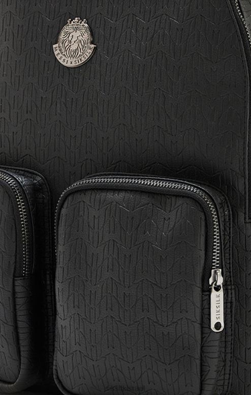 SikSilk x לִשְׁנֵי הַמִינִים תיק גב ממותג messi black pu D2LH2618 תיק